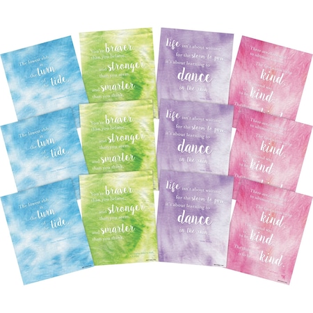 Barker Creek Dancing in the Rain Art Prints Set, Tie-Dye & Ombr Collection, 12/Set 4346